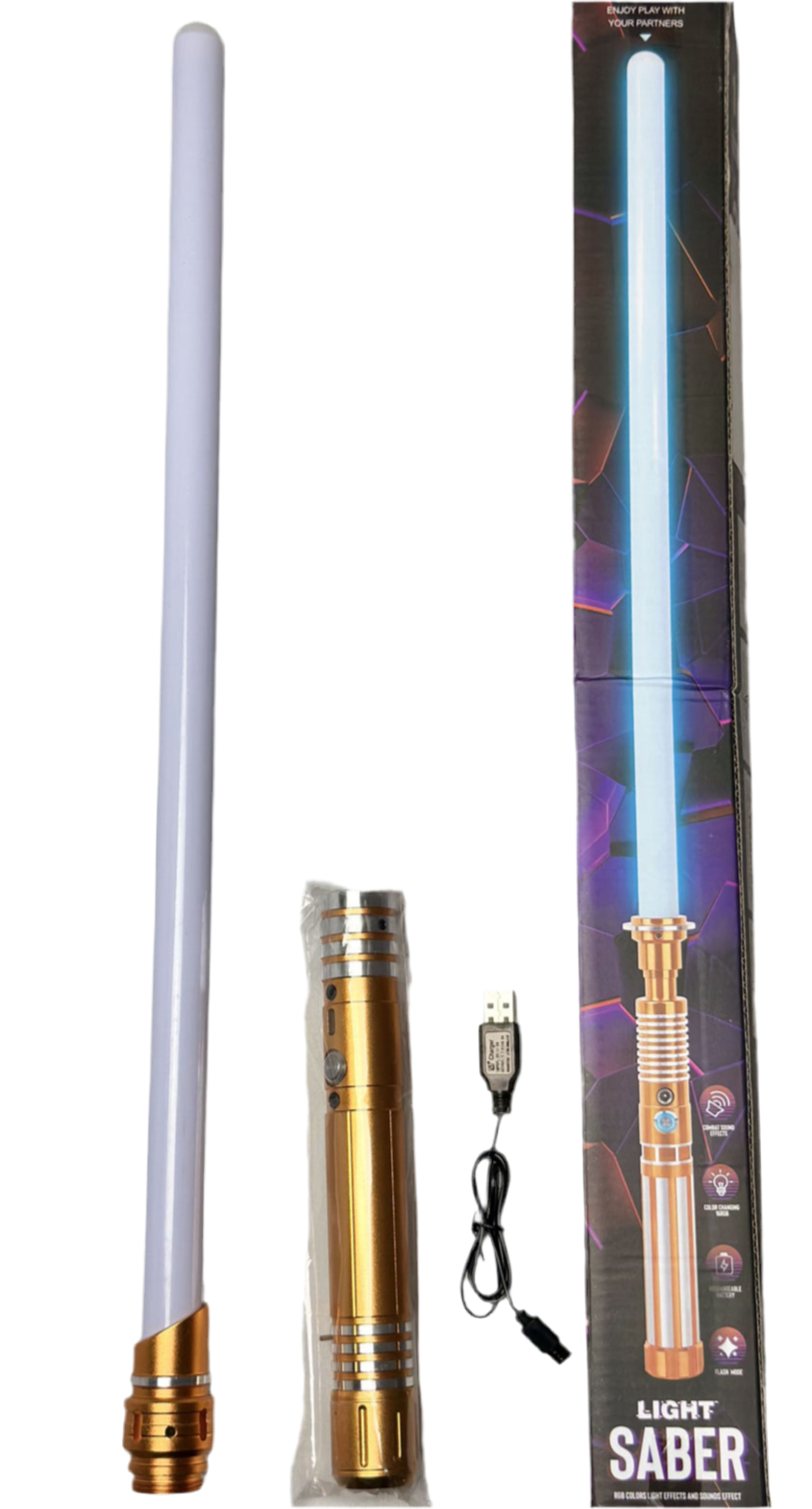 Sternenkrieg Laserschwert RGB Lichtschwert mit Vibrationsmotor 16 Farben